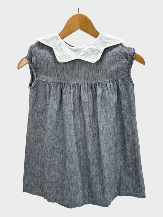Mabo Other - Mabo Linen Cotton Peter Pan Collar Dress Minimalist Prairie Heirloom Cottage 6/7